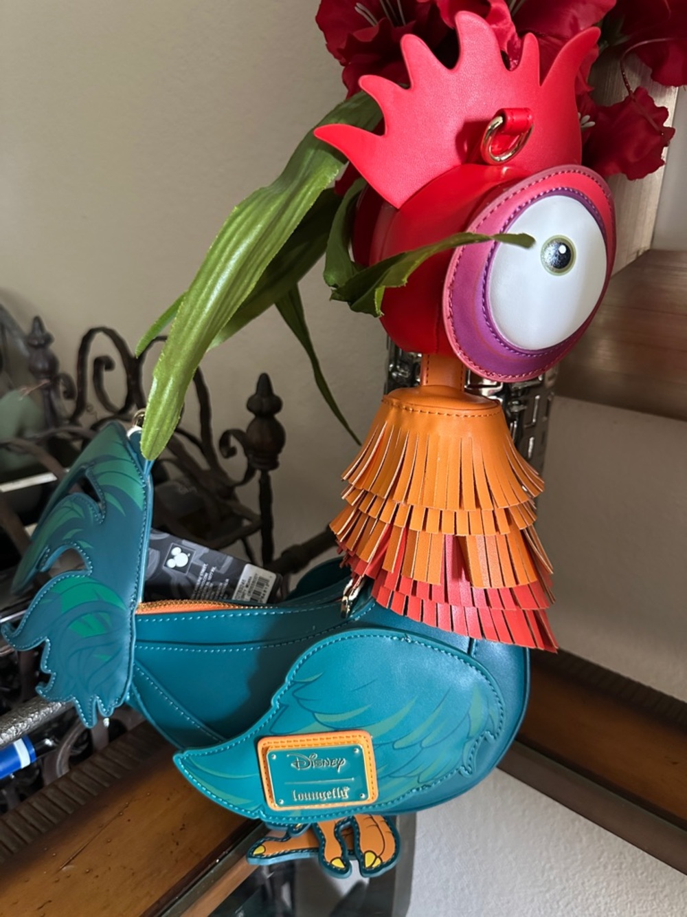 Loungefly Teal Multicolor Disney Moana HEI HEI Bird Crossbody Bag NWT